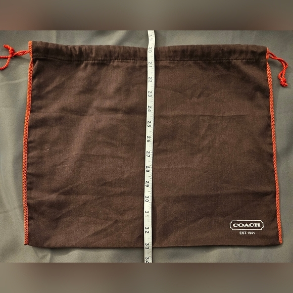 NEW Large XL Coach Brown Red Drawstring Dust Bag Cover Pouch Handbag Purse Tote - Picture 6 of 7